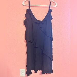 H&M Black Asymmetrical Ruffle Dress